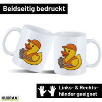 Kaffeetasse Quietscheente Müllmann Gummiente...