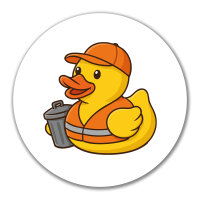 Aufkleber Quietscheente Müllmann Gummiente...