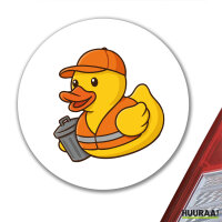 Aufkleber Quietscheente Müllmann Gummiente...