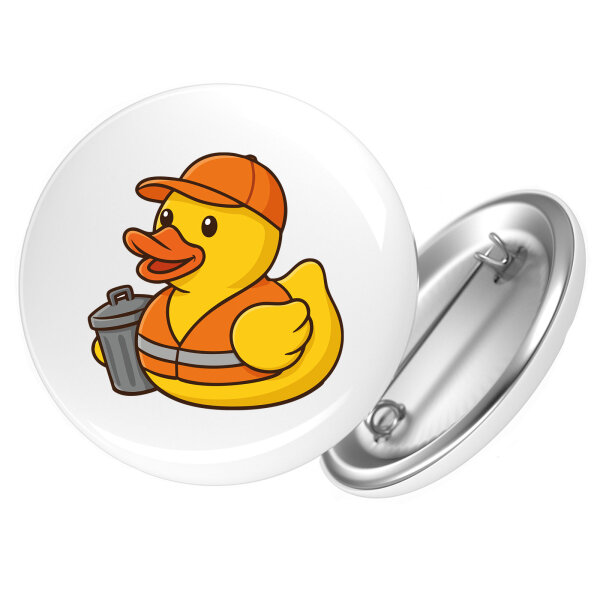 Button Quietscheente Müllmann Gummiente Müllabfuhr