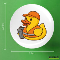 Button Quietscheente Müllmann Gummiente Müllabfuhr