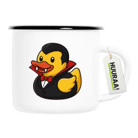 Emaille Tasse Quietscheente Vampir Gummiente Blutsauger...