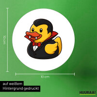 Aufkleber Quietscheente Vampir Gummiente Blutsauger 10cm
