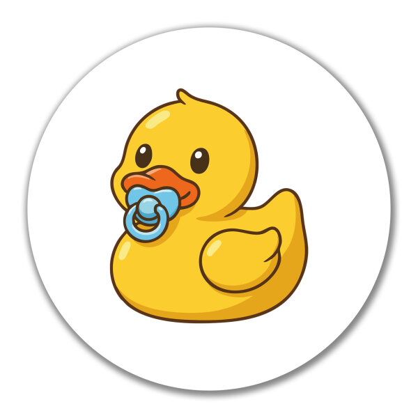 Aufkleber Quietscheente Baby Gummiente Säugling 10cm