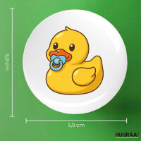 Button Quietscheente Baby Gummiente Säugling rund