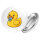Button Quietscheente Baby Gummiente Säugling rund