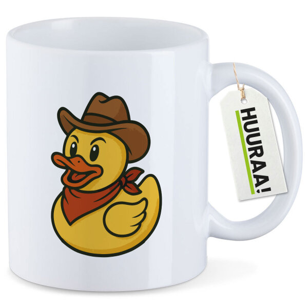 Kaffeetasse Quietscheente Cowboy Gummiente Wilder Westen 330ml