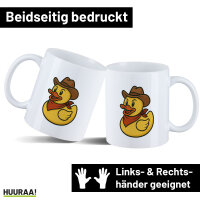 Kaffeetasse Quietscheente Cowboy Gummiente Wilder Westen...