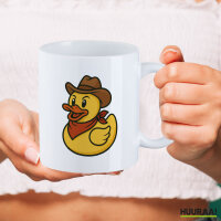 Kaffeetasse Quietscheente Cowboy Gummiente Wilder Westen 330ml