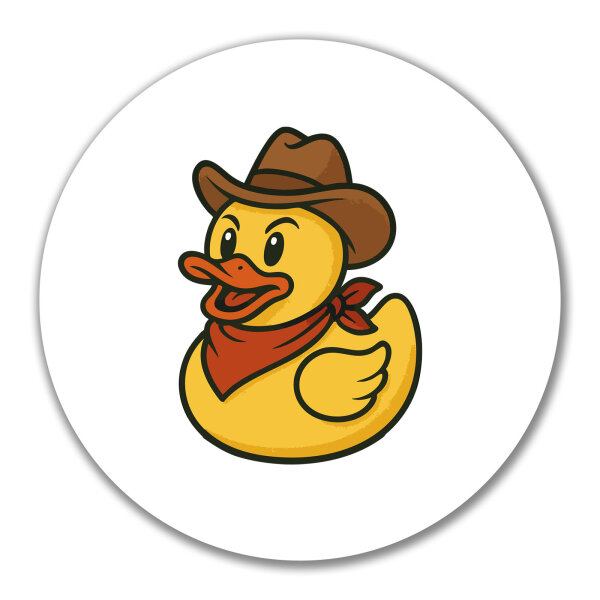 Aufkleber Quietscheente Cowboy Gummiente Wilder Westen 10cm