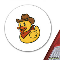 Aufkleber Quietscheente Cowboy Gummiente Wilder Westen 10cm