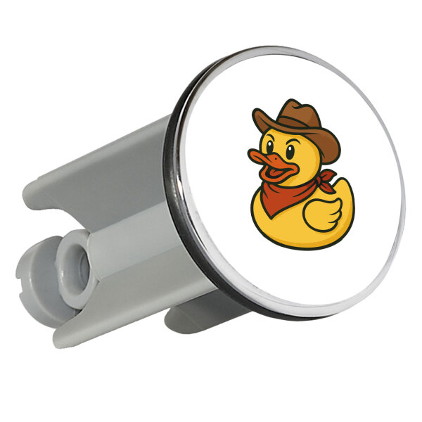 Waschbeckenstöpsel Quietscheente Cowboy Gummiente Wilder Westen 4cm Abflussstopfen