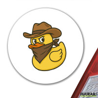 Aufkleber Quietscheente Bandit Gummiente Räuber 10cm