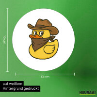 Aufkleber Quietscheente Bandit Gummiente Räuber 10cm