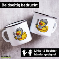 Emaille Tasse Quietscheente Ritter Gummiente Mittelalter...