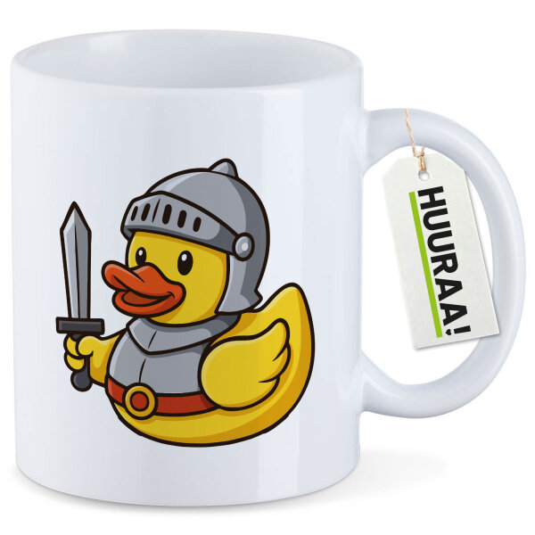 Kaffeetasse Quietscheente Ritter Gummiente Mittelalter 330ml