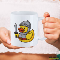 Kaffeetasse Quietscheente Ritter Gummiente Mittelalter 330ml