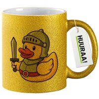 Glitzertasse Quietscheente Ritter Gummiente Mittelalter...