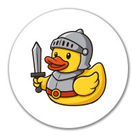 Aufkleber Quietscheente Ritter Gummiente Mittelalter 10cm