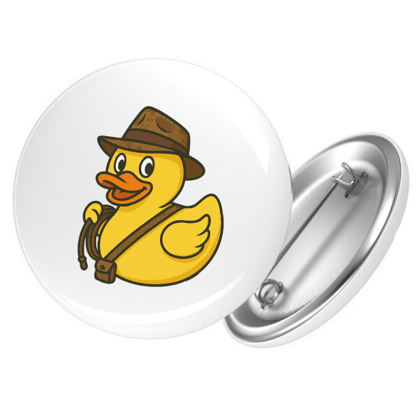 Button Quietscheente Abenteurer Gummiente Entdecker rund