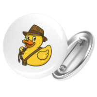 Button Quietscheente Abenteurer Gummiente Entdecker rund
