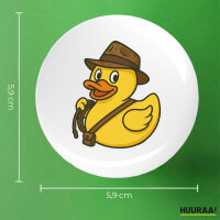 Button Quietscheente Abenteurer Gummiente Entdecker