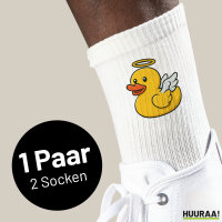 Unisex Socken Quietscheente Engel Gummiente Angel Baumwolle