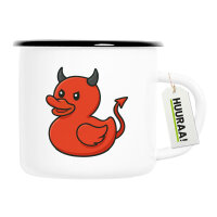 Emaille Tasse Quietscheente Teufel Gummiente Luzifer...