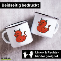 Emaille Tasse Quietscheente Teufel Gummiente Luzifer...