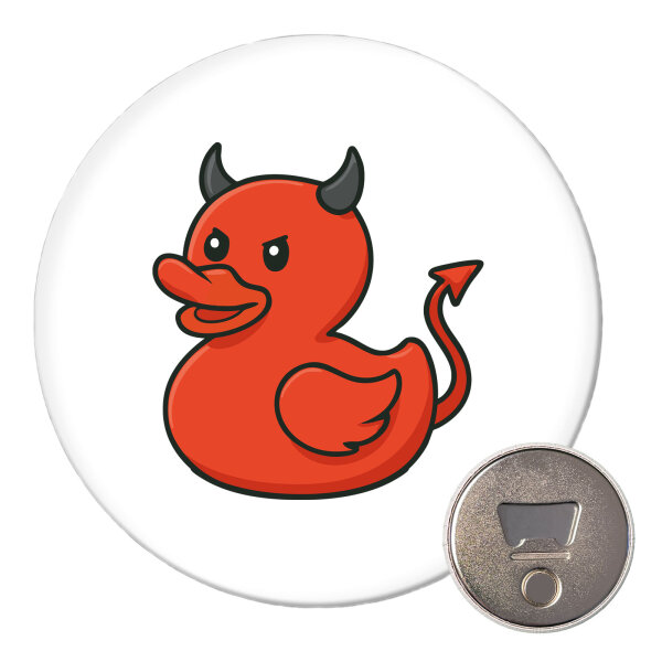 Magnet Quietscheente Teufel Gummiente Luzifer 59mm Kühlschrankmagnet Flaschenöffner