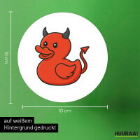 Aufkleber Quietscheente Teufel Gummiente Luzifer 10cm