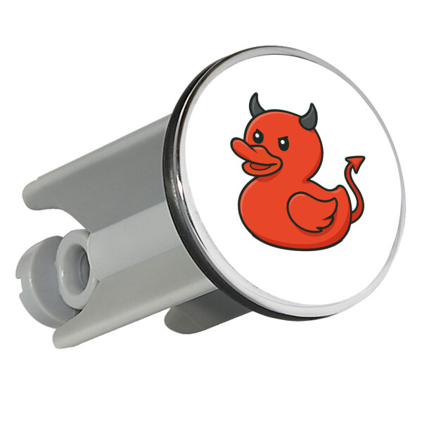 Waschbeckenstöpsel Quietscheente Teufel Gummiente Luzifer 4cm Abflussstopfen
