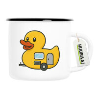 Emaille Tasse Quietscheente Camper Gummiente Wohnwagen...