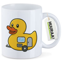 Kaffeetasse Quietscheente Camper Gummiente Wohnwagen 330ml