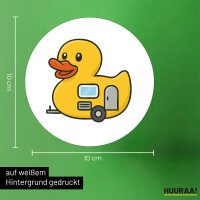 Aufkleber Quietscheente Camper Gummiente Wohnwagen 10cm