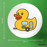 Button Quietscheente Camper Gummiente Wohnwagen
