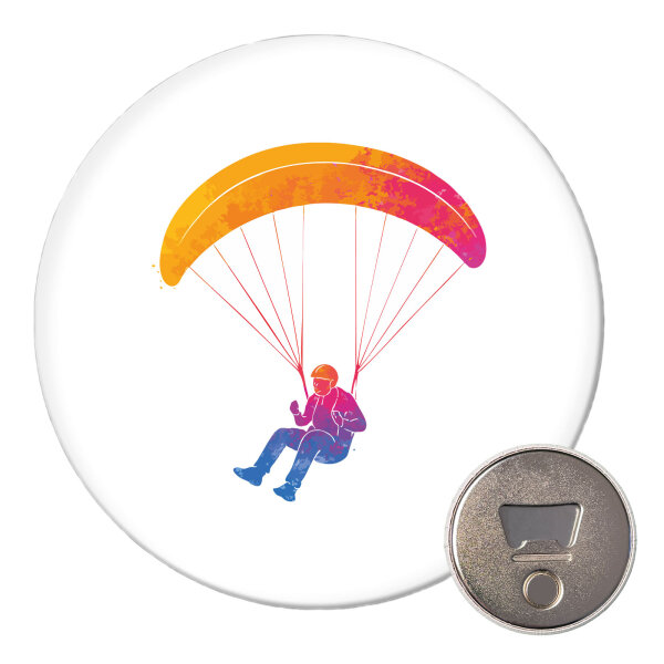 Magnet Paragliding Gleitschirmfliegen 59mm Kühlschrankmagnet Flaschenöffner