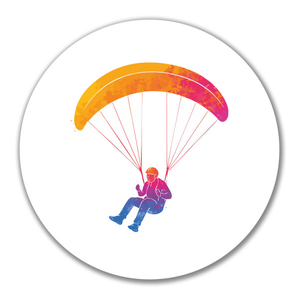Aufkleber Paragliding Gleitschirmfliegen 10cm rund