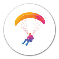 Aufkleber Paragliding Gleitschirmfliegen 10cm rund