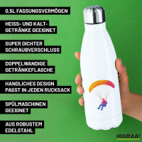 Edelstahl-Trinkflasche Paragliding Gleitschirmfliegen 500ml Wasserflasche
