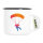 Emaille Tasse Fallschirmspringen bunte Silhouette 300ml Vintage Emaille Becher