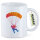 Kaffeetasse Fallschirmspringen bunte Silhouette 330ml