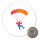 Magnet Fallschirmspringen bunte Silhouette 59mm Kühlschrankmagnet Flaschenöffner