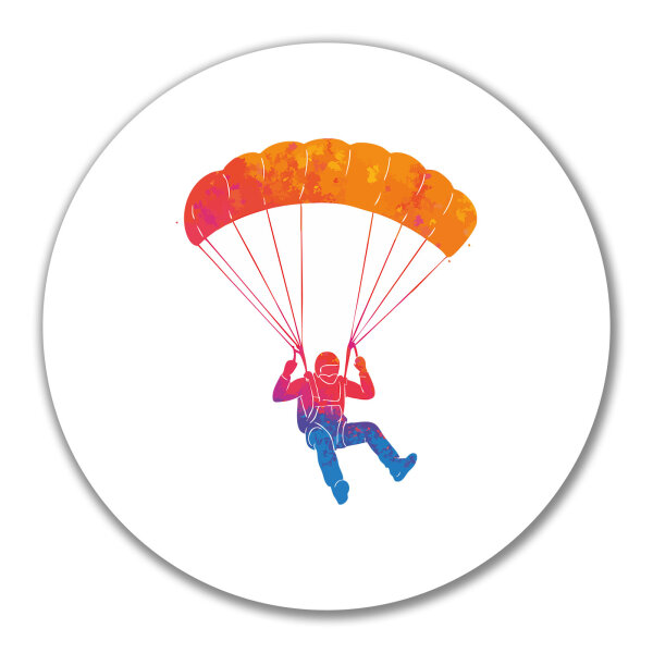 Aufkleber Fallschirmspringen bunte Silhouette 10cm Sticker
