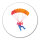 Aufkleber Fallschirmspringen bunte Silhouette 10cm Sticker
