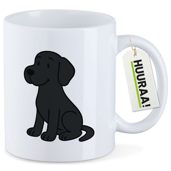 Kaffeetasse schwarzer Labrador Retriever Black Labi Comic 330ml