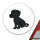 Aufkleber brauner Labrador Retriever Chocolate Labi Comic 10cm rund
