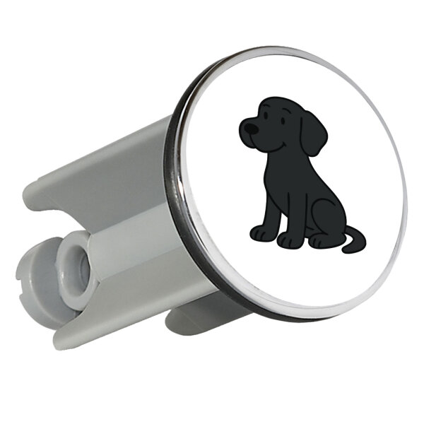 Waschbeckenstöpsel schwarzer Labrador Retriever Black Labi Comic 4cm Abflussstopfen