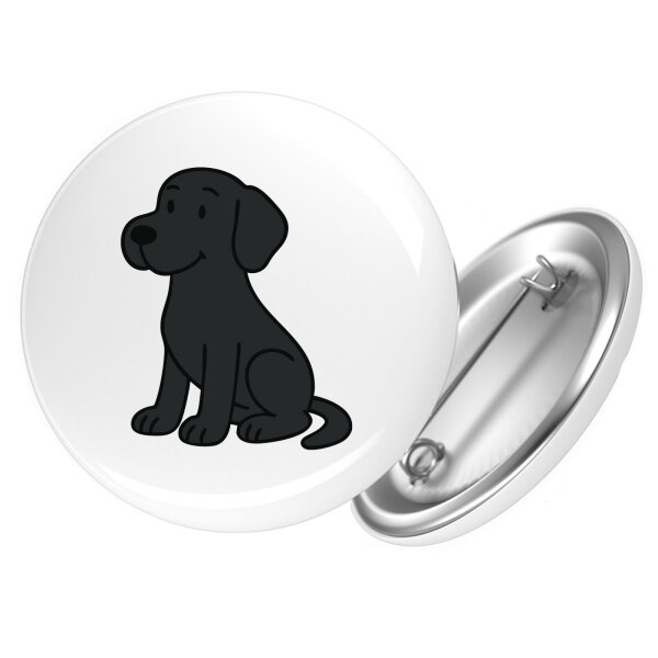 Button schwarzer Labrador Retriever Black Labi Comic
