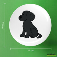 Button schwarzer Labrador Retriever Black Labi Comic